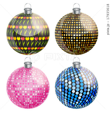 New Year and Christmas Balls Set Vector New Year and Christmas Balls Set Vector 17935618