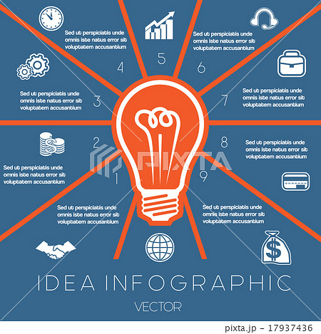 Light bulb infographics template ten positions 17937436