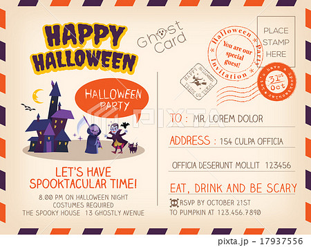 Happy Halloween Vintage Postcard background Happy Halloween Vintage Postcard background 17937556