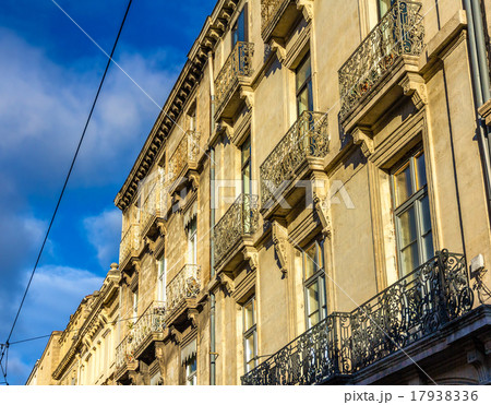 Facade of a building in Montpellier - France 17938336