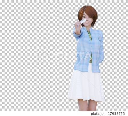 ハサミを持つ女性美容師　perming 3DCGイラスト素材 17938753