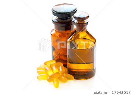 Fish oil in vial and capsules. Fish oil in vial and capsules. 17942017