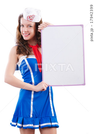 Young woman sailor in marine concept Young woman sailor in marine concept 17942399