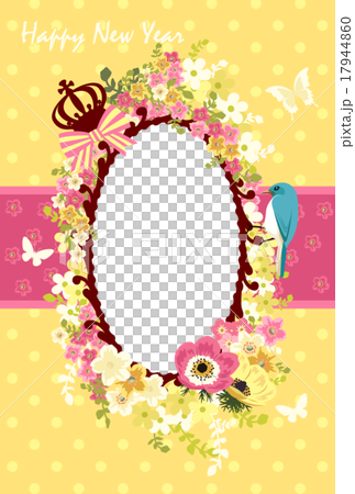 Flower and bird with frame picture Flower and bird with frame picture 17944860
