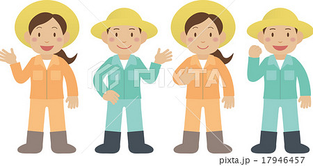 農家の人 作業着のイラスト素材