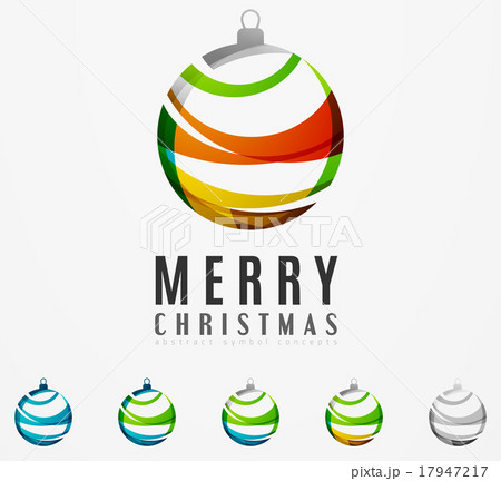 Set of abstract Christmas ball icons, business Set of abstract Christmas ball icons, business 17947217