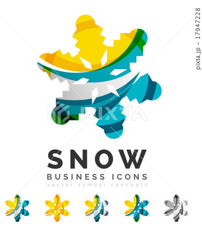 Set of abstract colorful snowflake logo icons 17947228