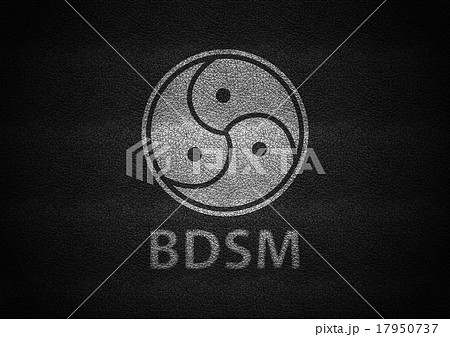 Bdsm sign white embossed on black leather 17950737