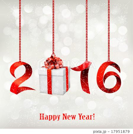 2016 New Years background with gift. Vector. 17951879