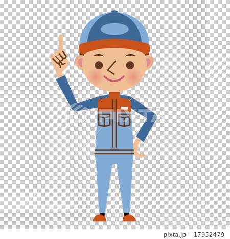 Automotive mechanic pointing to a finger 17952479