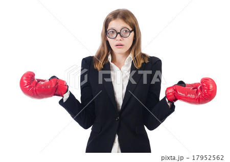 Funny boxer isolated on white 17952562