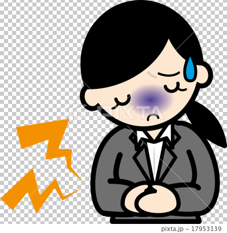 腹痛のビジネスウーマン 17953139