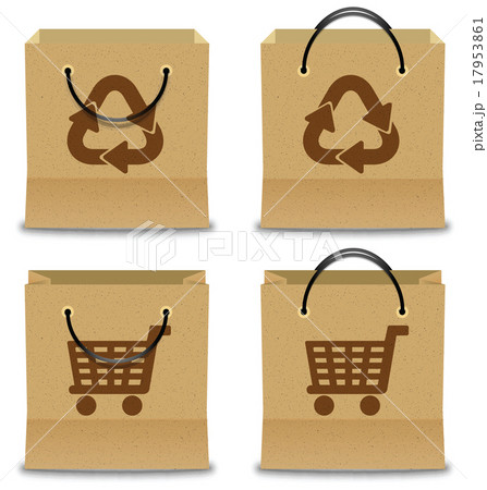 Brown Paper Shopping Bag Set 17953861