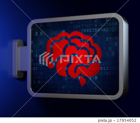Science concept: Brain on billboard background Science concept: Brain on billboard background 17954052