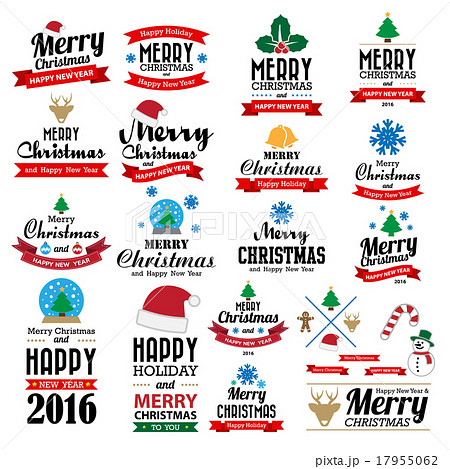 Merry Christmas and Happy New Year typographic  17955062