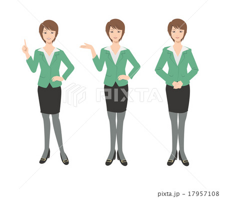 案内する女性セット-01 17957108
