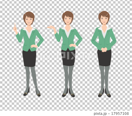 案内する女性セット-01 17957108