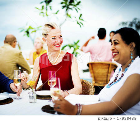 Diverse Neighbors Drinking Party Rooftop Concept 17958438