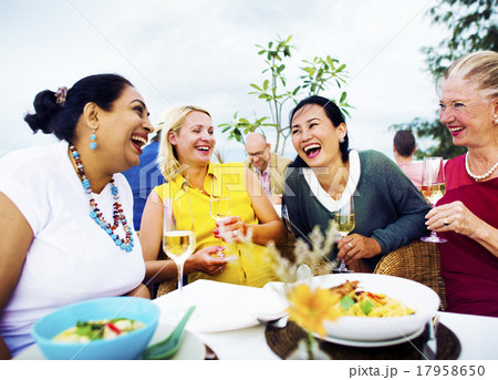 Diverse Neighbors Drinking Party Rooftop Concept 17958650