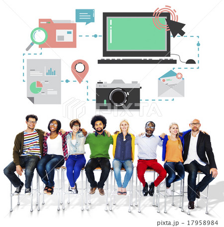 Technology Media Social Network Connection Concept Technology Media Social Network Connection Concept 17958984