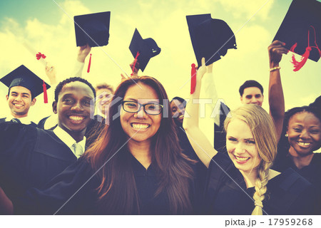 Group of Diverse Students Celebrating Graduation Concept Group of Diverse Students Celebrating Graduation Concept 17959268