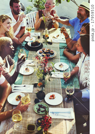 Diverse Friends People Group Eating Food Concept Diverse Friends People Group Eating Food Concept 17959510