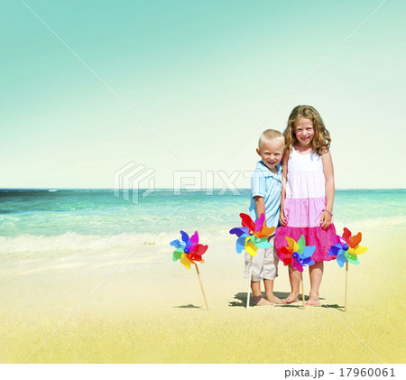 Children Playing Happiness Cheerful Beach Summer Concept 17960061
