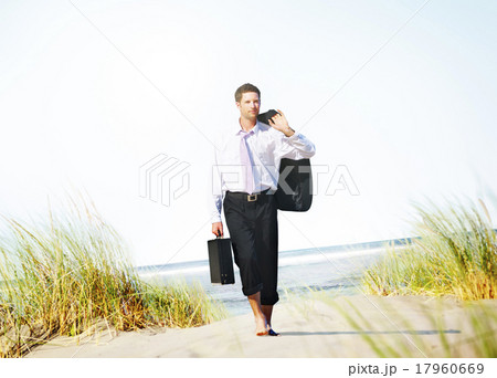 Businessman Relaxation Holiday Travel Destination Concept Businessman Relaxation Holiday Travel Destination Concept 17960669