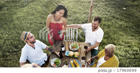 Diverse People Luncheon Outdoors Food Concept Diverse People Luncheon Outdoors Food Concept 17960699