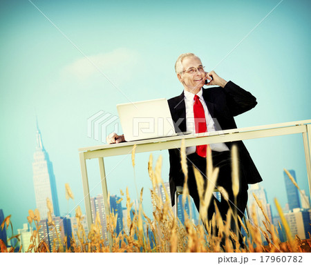 Businessman Relaxation Freedom Happiness Getaway Concept Businessman Relaxation Freedom Happiness Getaway Concept 17960782