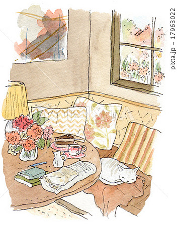 秋 部屋のイラストのイラスト素材