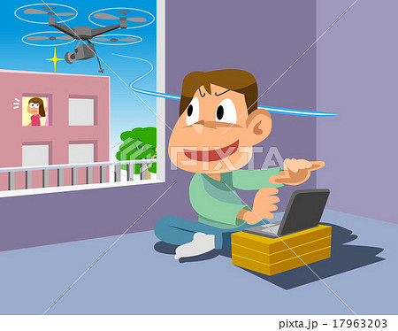 ドローンを悪用してのぞき見を行う ドローンを悪用してのぞき見を行う 17963203