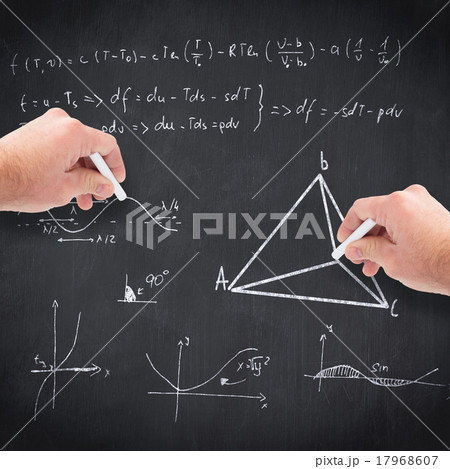 Composite image of business man writing with chalk Composite image of business man writing with chalk 17968607