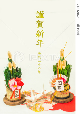 鶴と門松 17969147