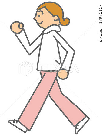 ジョギングする女性のイラスト素材
