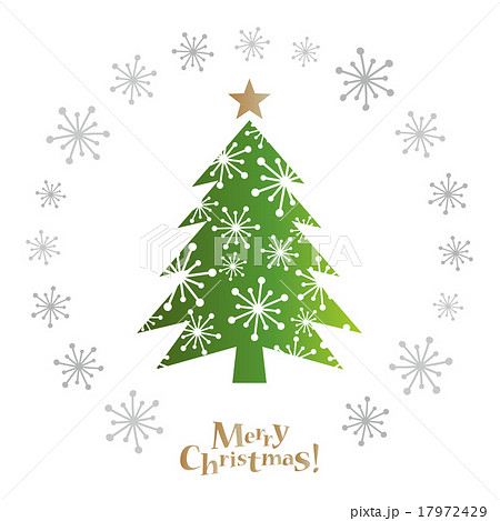 Christmas tree and snowflakes frame 17972429