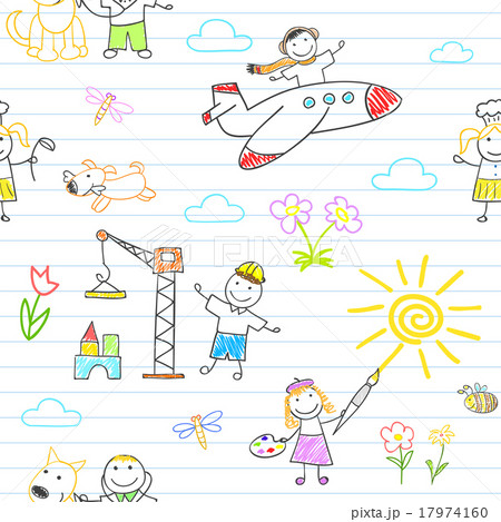 Seamless background with happy children Seamless background with happy children 17974160