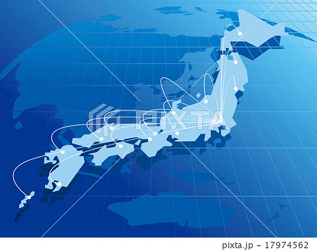 japan Map Network Vector 17974562