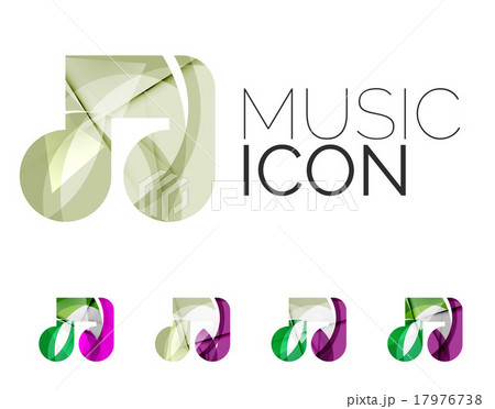 Set of abstract music note icon, business logotype Set of abstract music note icon, business logotype 17976738