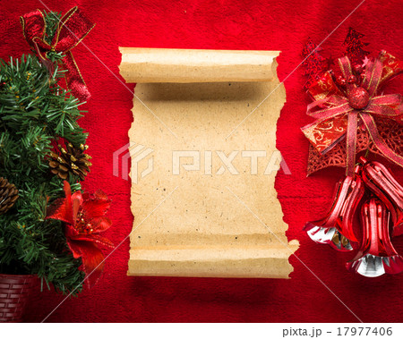 Christmas vintage scroll on red background Christmas vintage scroll on red background 17977406