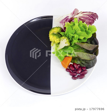 vegetable salad on plate with blank spcae 17977696