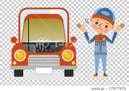 Vehicle mechanics with a pose upright and a bonnet open car 17977978