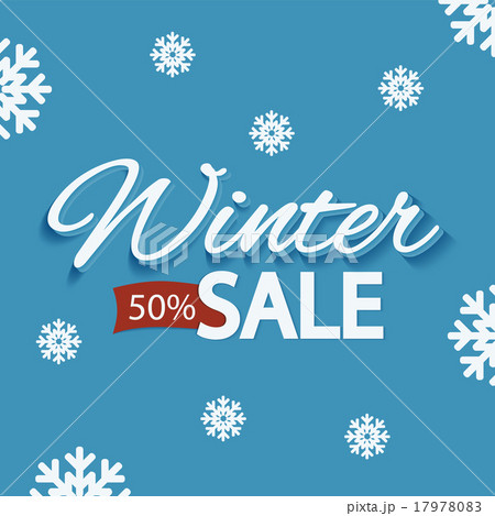 Winter discounts, promotional poster 17978083
