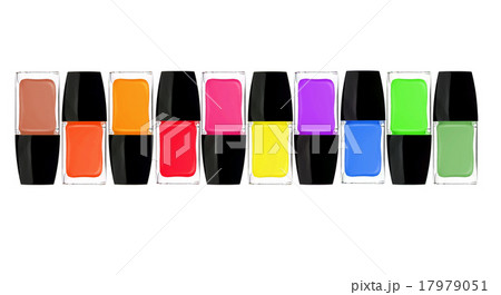 set of colorful nail polishes isolated on white 17979051