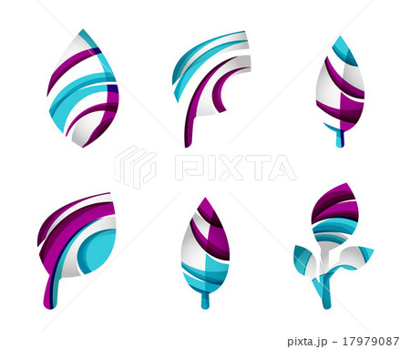 Set of abstract eco leaf icons, business logotype Set of abstract eco leaf icons, business logotype 17979087