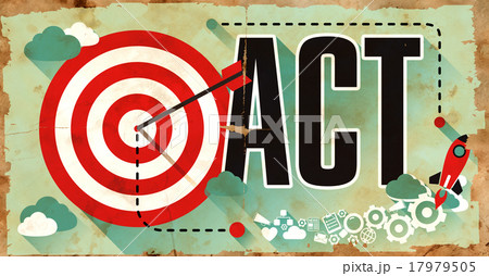 ACT - Word on Grunge Poster in Flat Design. 17979505