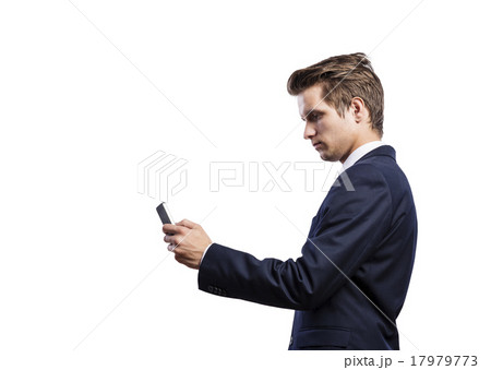 Hipster businessman with smart phone 17979773