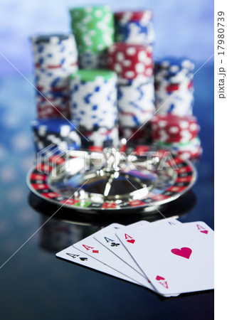 Poker Chips on a gaming concept 17980739