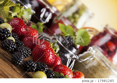 Fresh berries and wild berry jam Fresh berries and wild berry jam 17981285