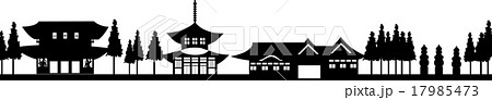高野山シルエット１ 17985473